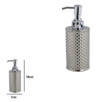 Trade Shop - Dispenser Sapone Liquido Accessorio Bagno Silver Con Effetto Cuoricini Arredo 87817         