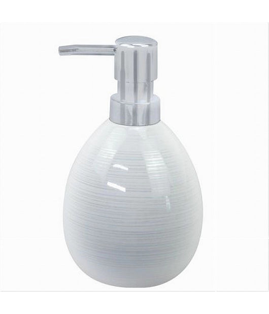 Dispenser Sapone Liquido Ceramica Striato Erogatore Silver Accessori Bagno 59869         