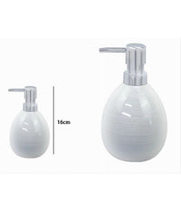 Dispenser Sapone Liquido Ceramica Striato Erogatore Silver Accessori Bagno 59869         