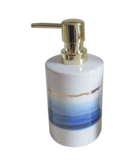 Dispenser Sapone Liquido Con Sfumature Blu Azzurre Riga Oro Arredo Bagno 59865         