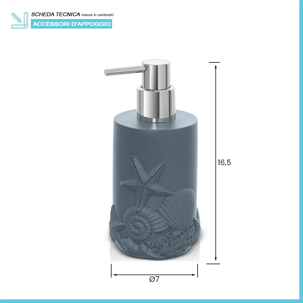 Dispenser sapone liquido da appoggio in resina turchese cobalto  Coral
