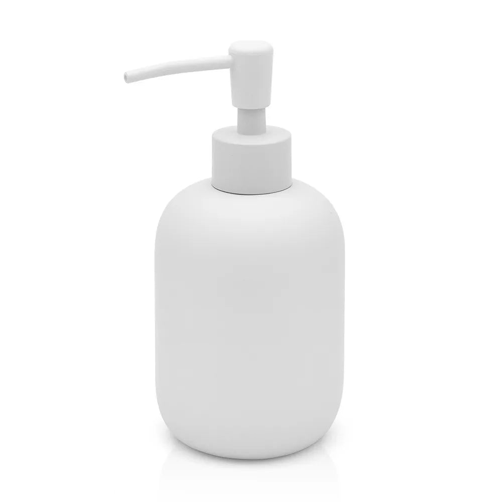Dispenser sapone liquido d'appoggio grigio chiaro in ceramica soft touch