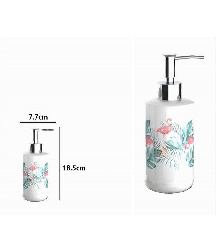 Dispenser Sapone Liquido Fenicotteri Accessorio Porta Sapone Arredo Bagno 69958         