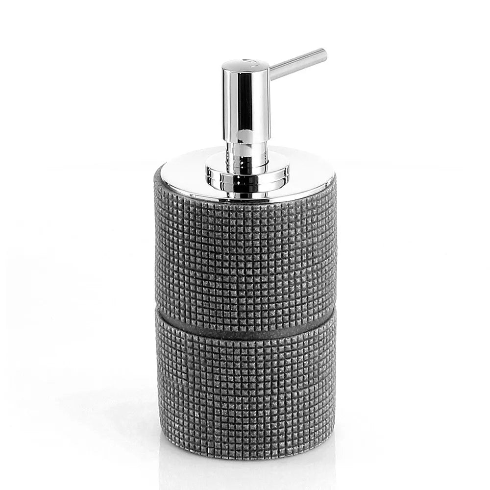 Dispenser sapone liquido grigio Gedy serie Petra in resina