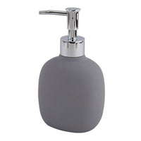 Trade Shop - Dispenser Sapone Liquido Grigio In Abs Con Pompa Cromo Per Bagno Accessorio 87809         