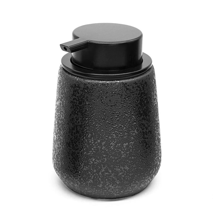 Dispenser sapone liquido in ceramica nero con effetto glitter