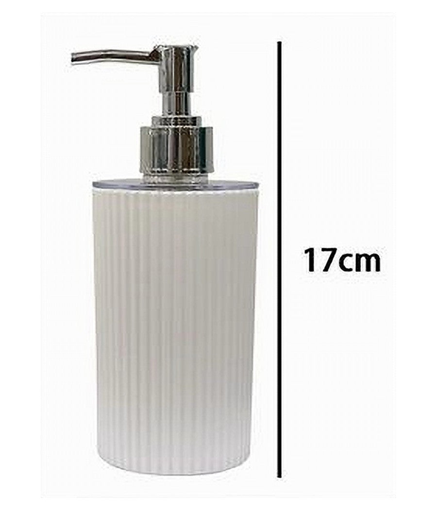 Dispenser Sapone Liquido Lavandino Bianco Rigato Accessorio Arredo Bagno 79161         