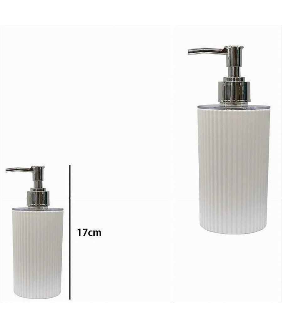 Dispenser Sapone Liquido Lavandino Bianco Rigato Accessorio Arredo Bagno 79161         