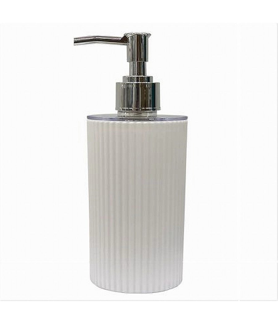 Dispenser Sapone Liquido Lavandino Bianco Rigato Accessorio Arredo Bagno 79161         