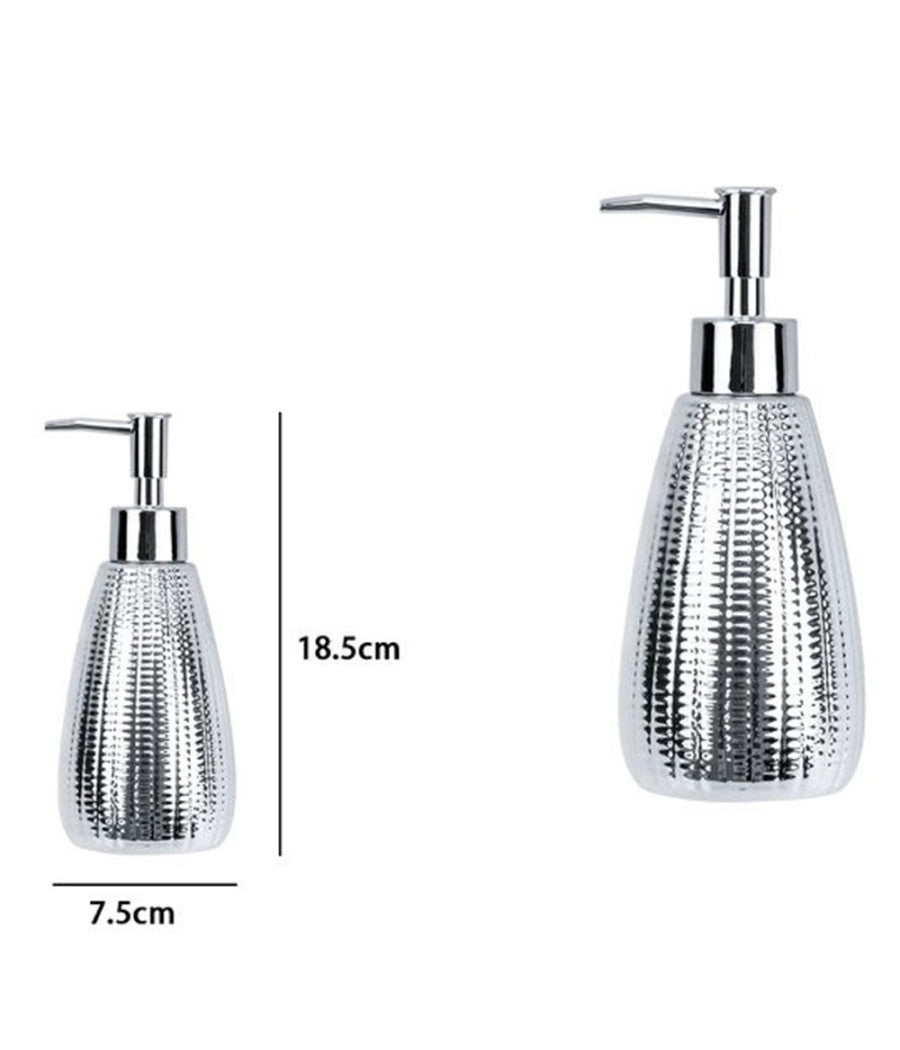 Dispenser Sapone Liquido Per Lavandino Argento Accessori Arredo Da Bagno 59922         