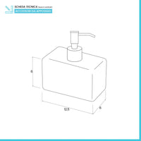 Dispenser Sapone Liquido Rettangolare In Ceramica Bianco Dublino