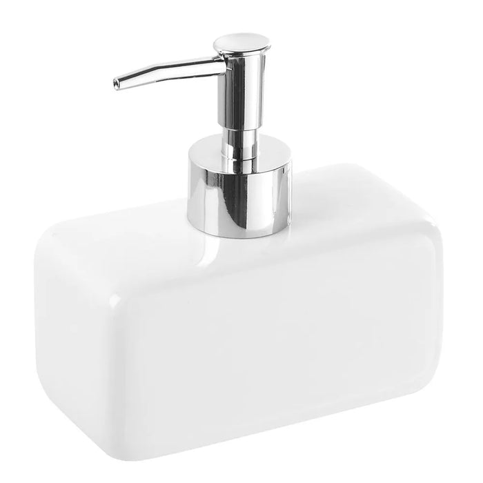 Dispenser Sapone Liquido Rettangolare In Ceramica Bianco Dublino