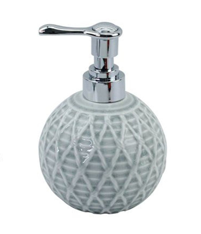 Dispenser Sapone Liquido Sfera Grigio Effetto Rete Accessori Arredo Bagno 79278         