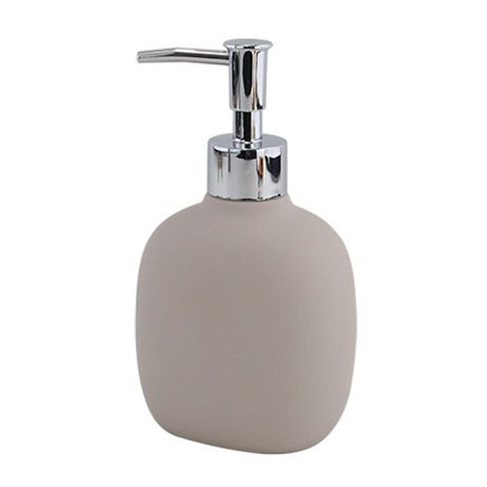 Trade Shop - Dispenser Sapone Liquido Tortora In Abs Con Pompa Cromo Per Bagno Accessorio 87813         