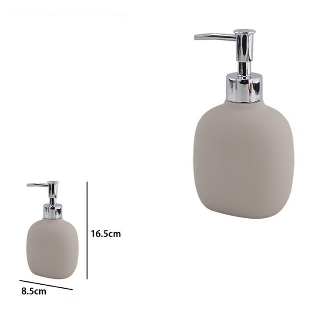 Trade Shop - Dispenser Sapone Liquido Tortora In Abs Con Pompa Cromo Per Bagno Accessorio 87813         