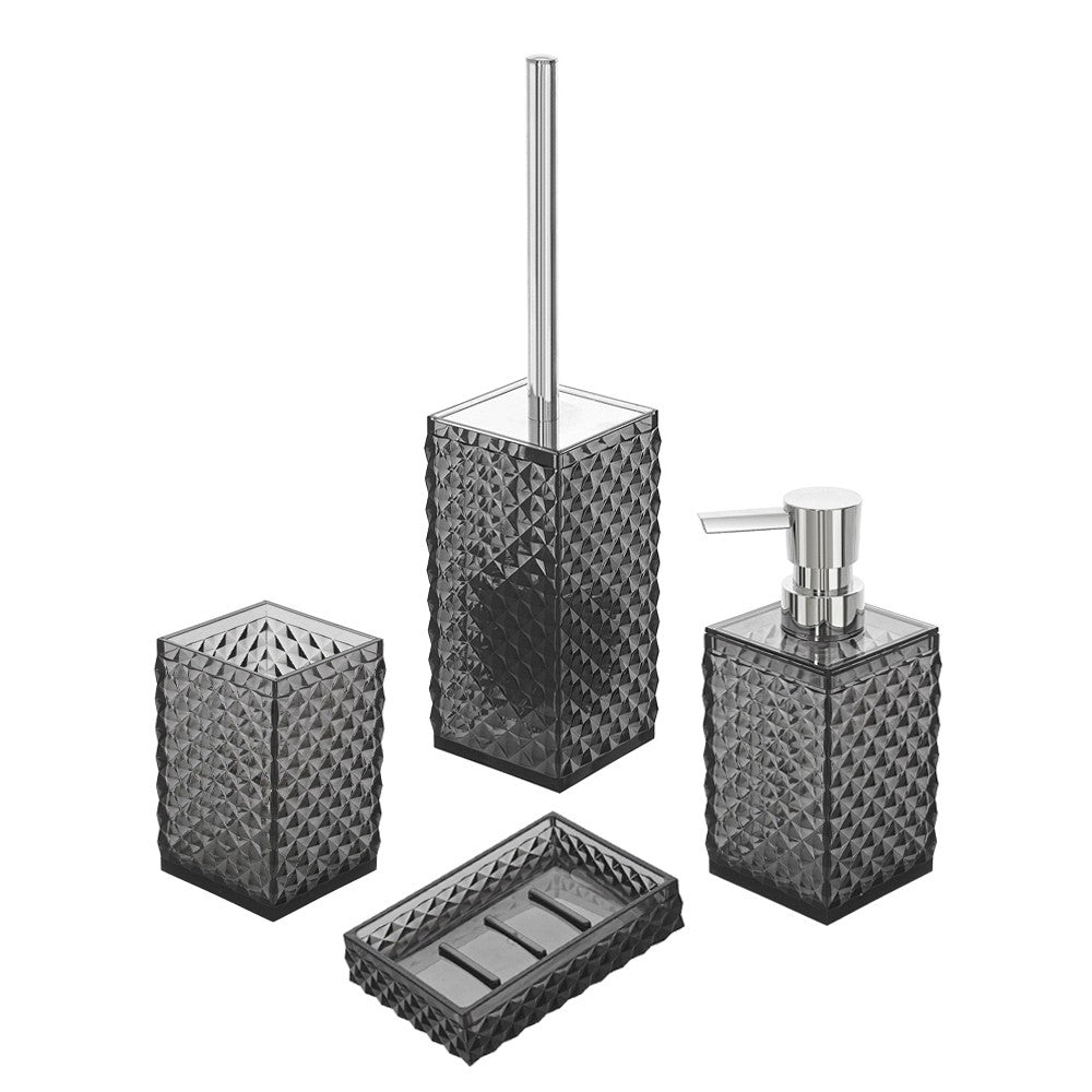 Dispenser Sapone Nero Trasparente In Plastica AS