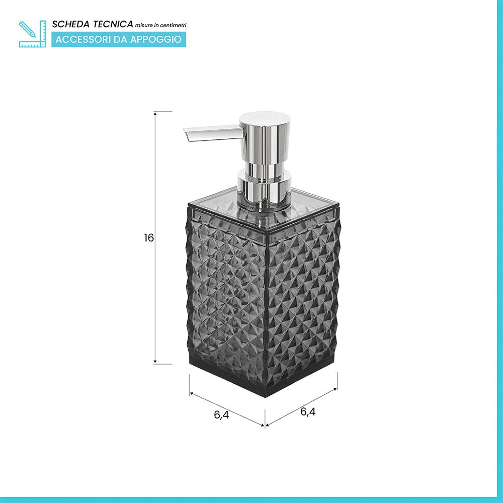 Dispenser Sapone Nero Trasparente In Plastica AS