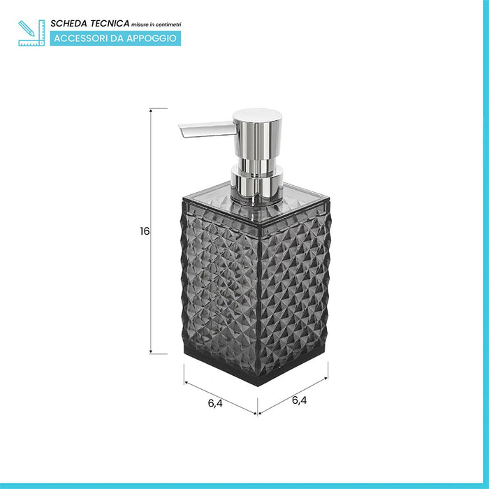 Dispenser Sapone Nero Trasparente In Plastica AS