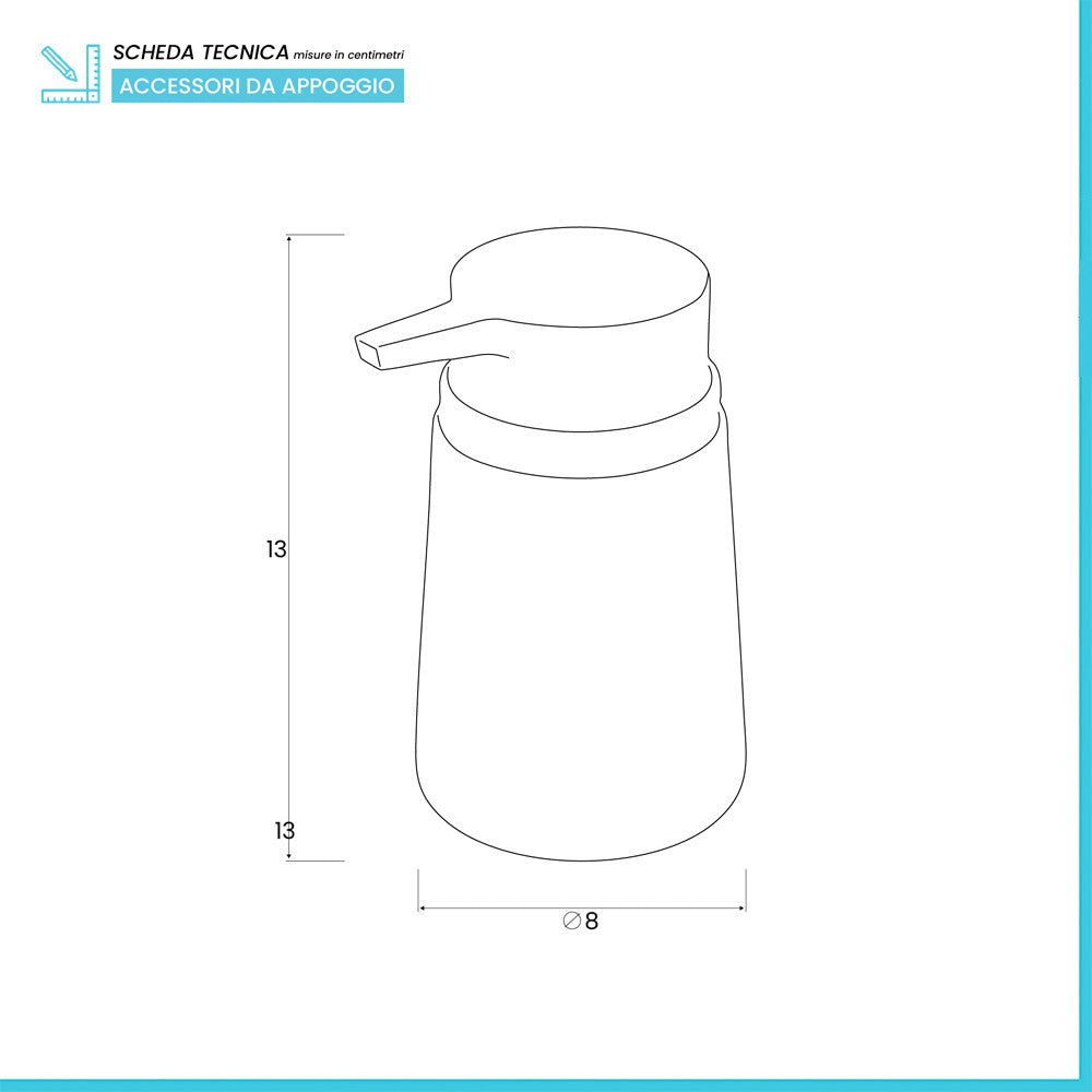 Dispenser Sapone per Bagno Liquido Grigio Da Appoggio