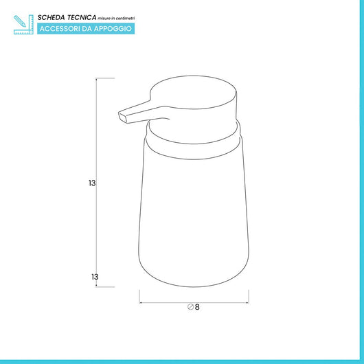 Dispenser Sapone per Bagno Liquido Grigio Da Appoggio