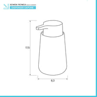 Dispenser sapone liquido da appoggio in ceramica tortora Sidney