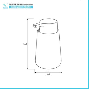 Dispenser sapone liquido da appoggio in ceramica tortora Sidney