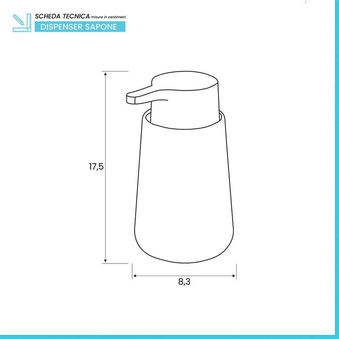 Dispenser sapone liquido da appoggio in ceramica tortora Sidney