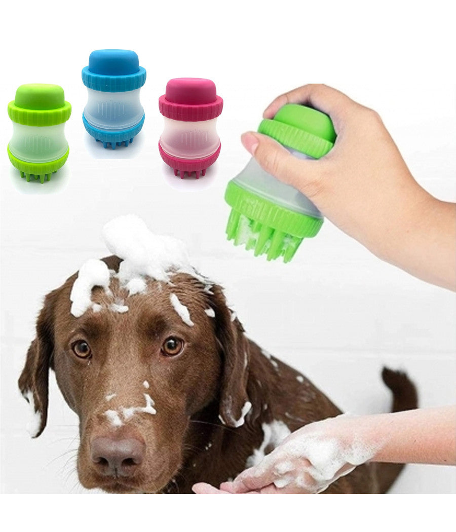 Dispenser Shampoo Cani Spazzola Massaggianate Per Animali Domestici In Silicone         