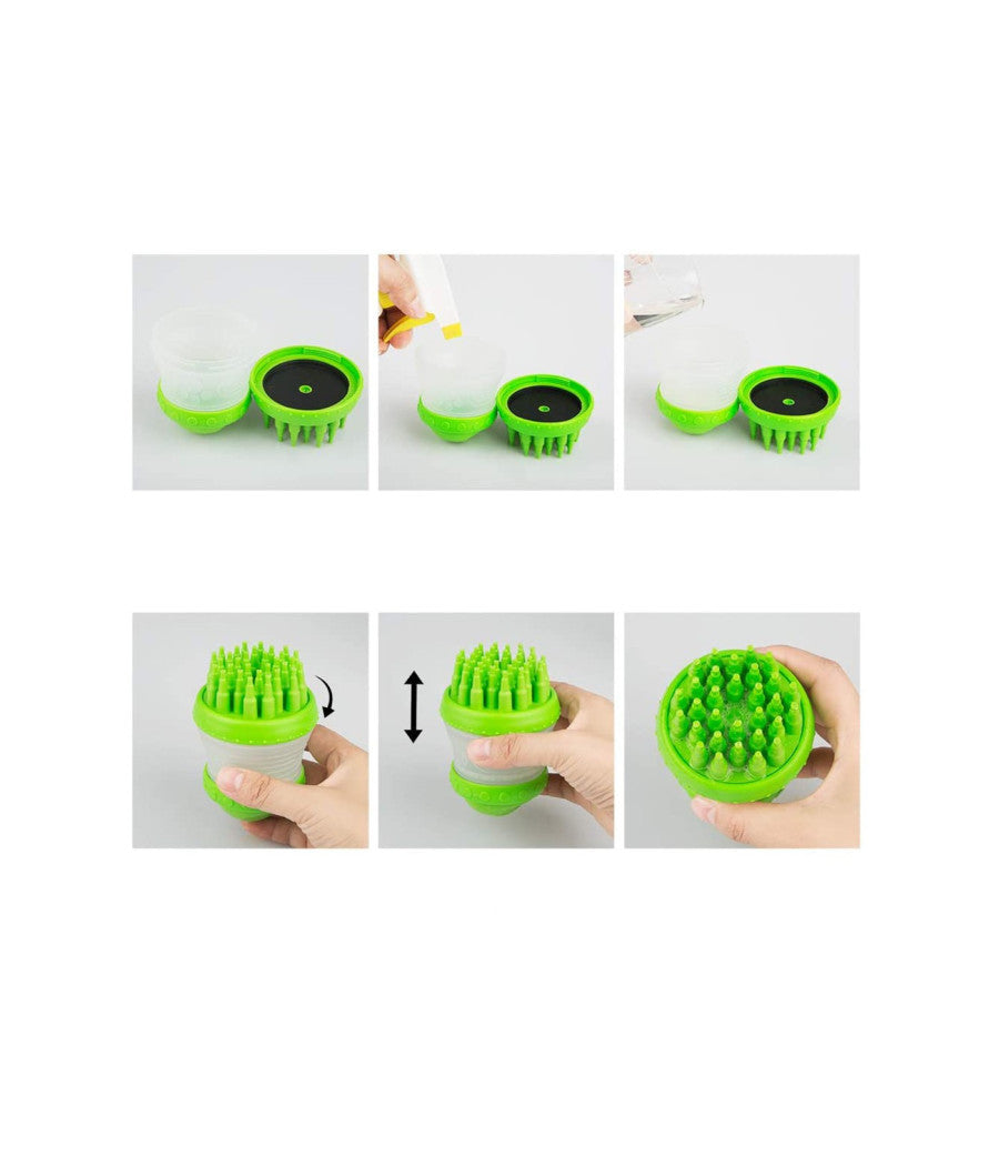 Dispenser Shampoo Cani Spazzola Massaggianate Per Animali Domestici In Silicone         