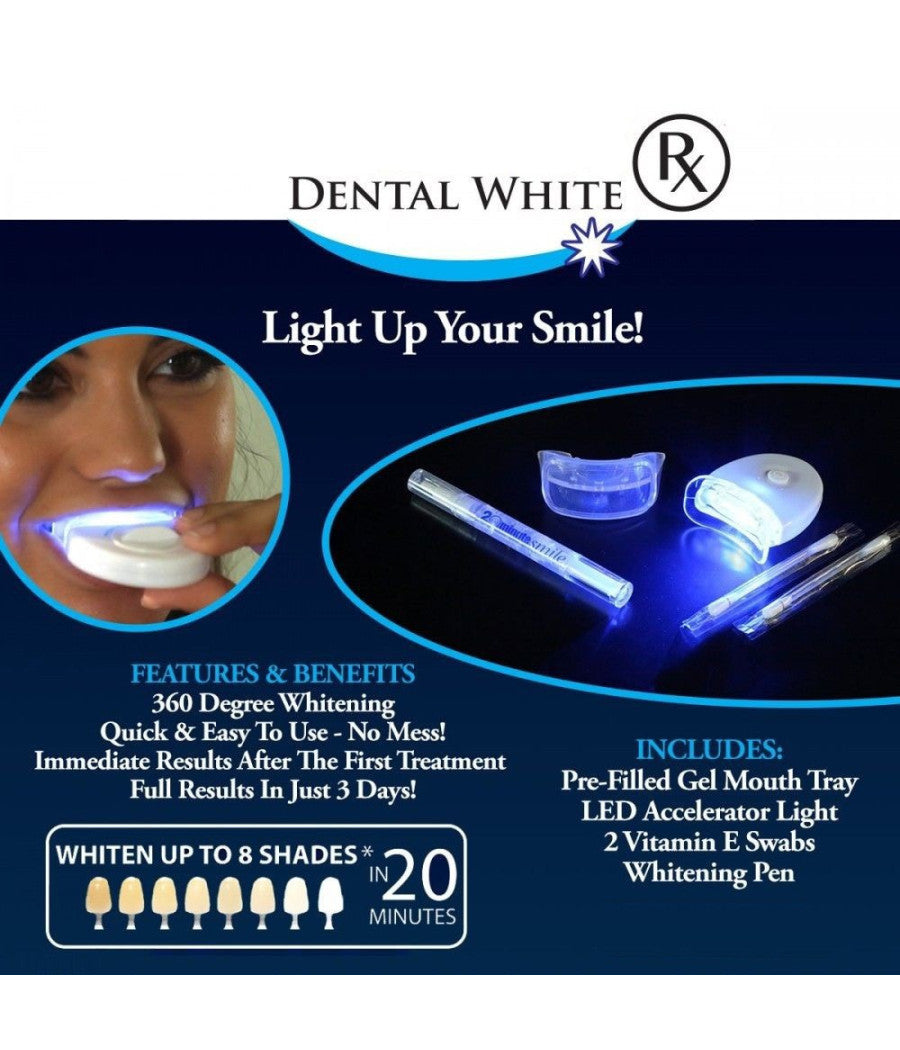Dispositivo Professionale Sbiancante A Led Denti Dental White Rx Sorriso Super         