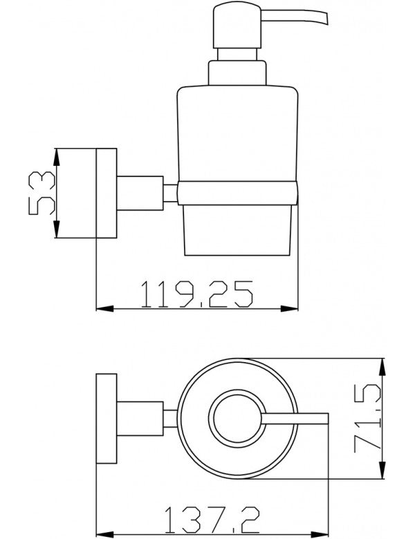 COLORADO Dispenser Sapone in Vetro e Ottone Grigio Metallo Spazzolato 200 ml