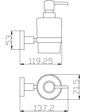 Dispenser sapone COLORADO in vetro e ottone cromato 200 ml