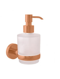 COLORADO Dispenser Sapone in Vetro e Ottone Oro Rosa Spazzolato 200 ml