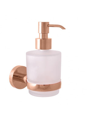 COLORADO Dispenser Sapone in Vetro e Ottone Oro Rosa Lucido 200 ml