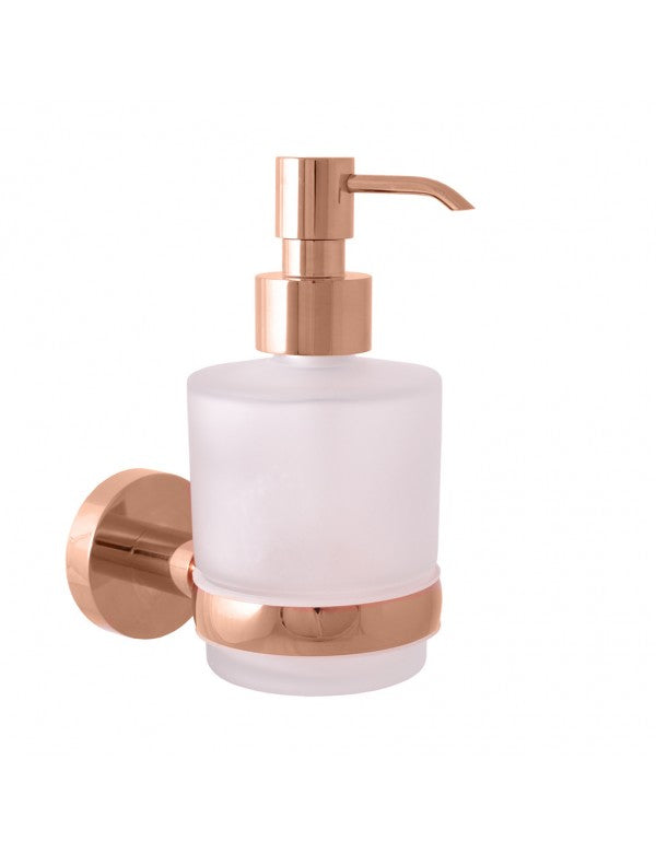 COLORADO Dispenser Sapone in Vetro e Ottone Oro Rosa Lucido 200 ml