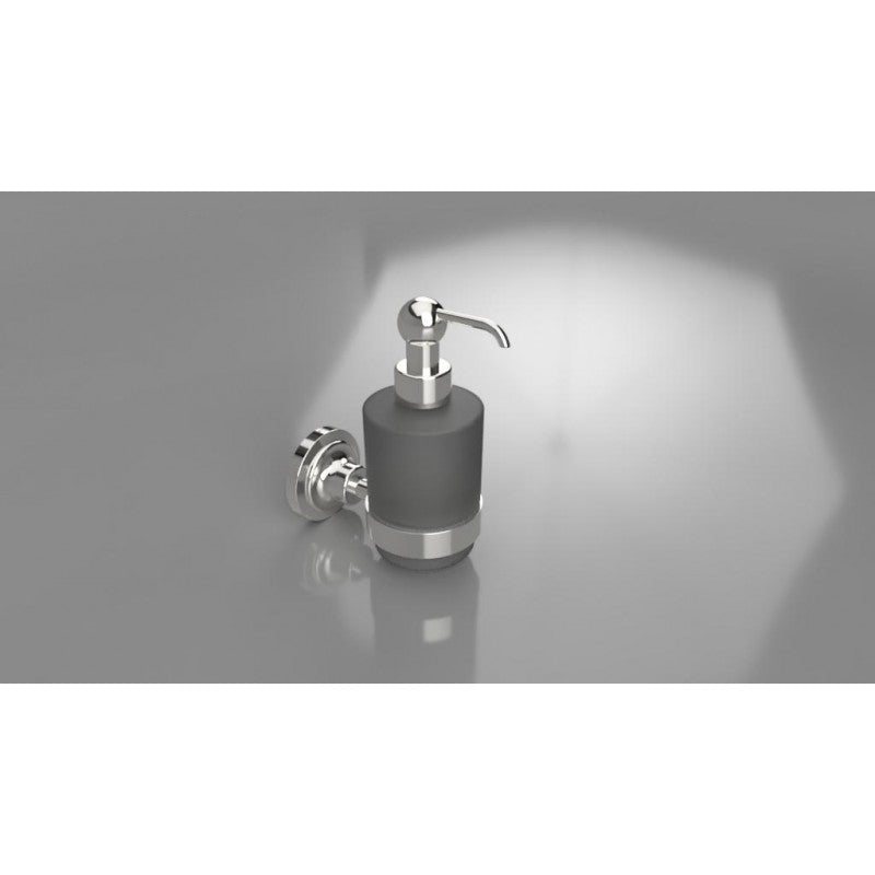 Dispenser sapone RETRO in ottone cromato e vetro 7,35x15x13,5 cm / 200 ml