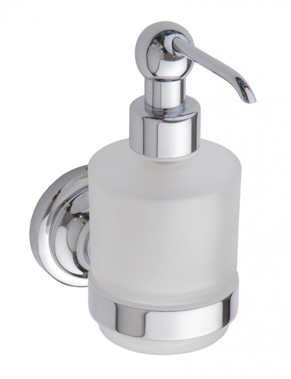 Dispenser sapone RETRO in ottone cromato e vetro 7,35x15x13,5 cm / 200 ml