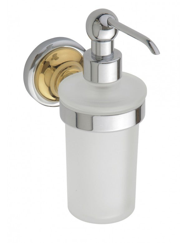 Dispenser di sapone in vetro RETRO ottone cromo-oro 8x19x14 cm / 300ml