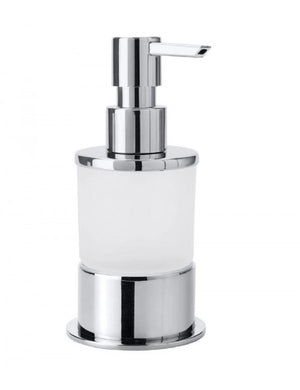 Dispenser di sapone da banco OMEGA in vetro e cromo 8x16x8cm /200ml