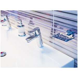 Dispenser di sapone da banco OMEGA in vetro e cromo 8x16x8cm /200ml