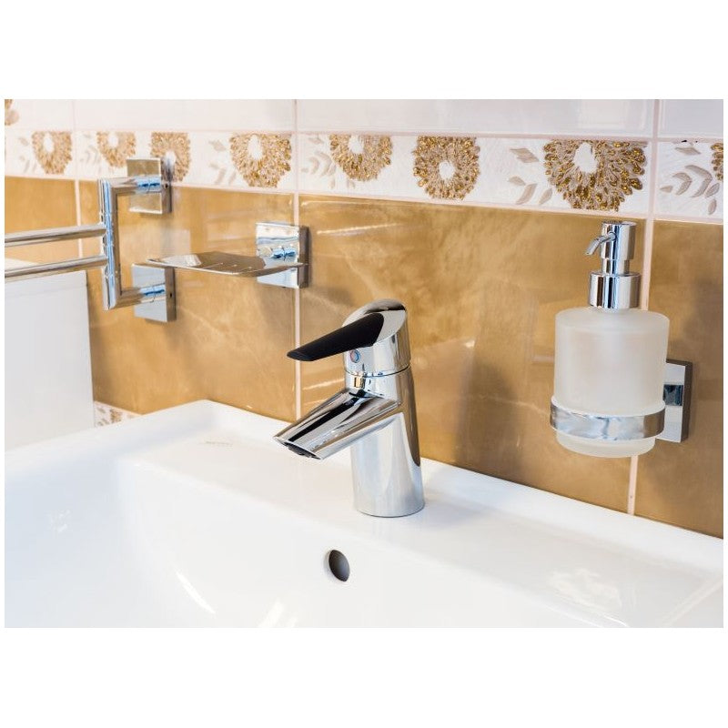 BETA Dispenser di sapone in vetro piccolo 7 cm x 14,5 cm x 10 cm / 250 ml