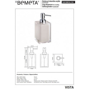 VISTA Dispenser Quadrato di Sapone Liquido Stand-On in Resina Beige / 250 ml