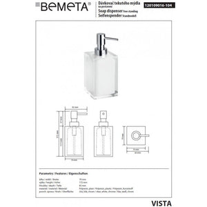 Dispenser Sapone Liquido VISTA Quadrato in Resina Bianca / 250 ml