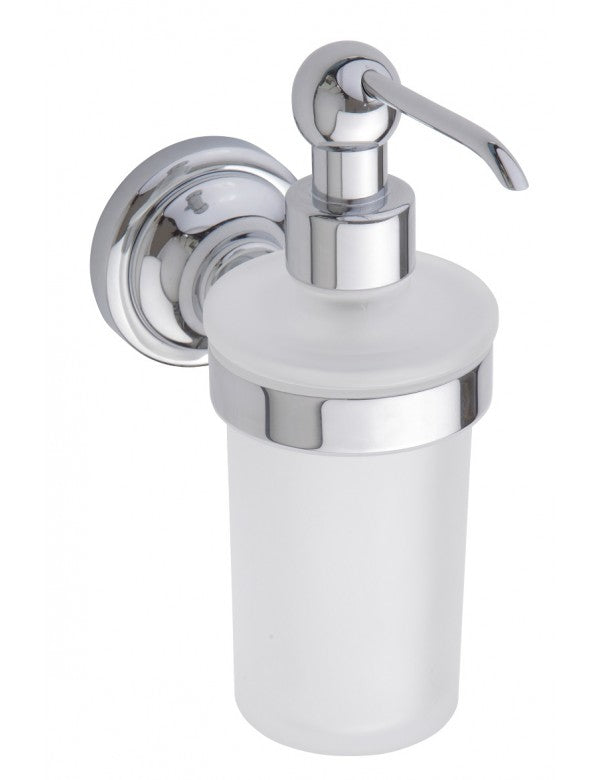 Dispenser di sapone in ottone cromato e vetro RETRO 8x19x14 cm / 230ml