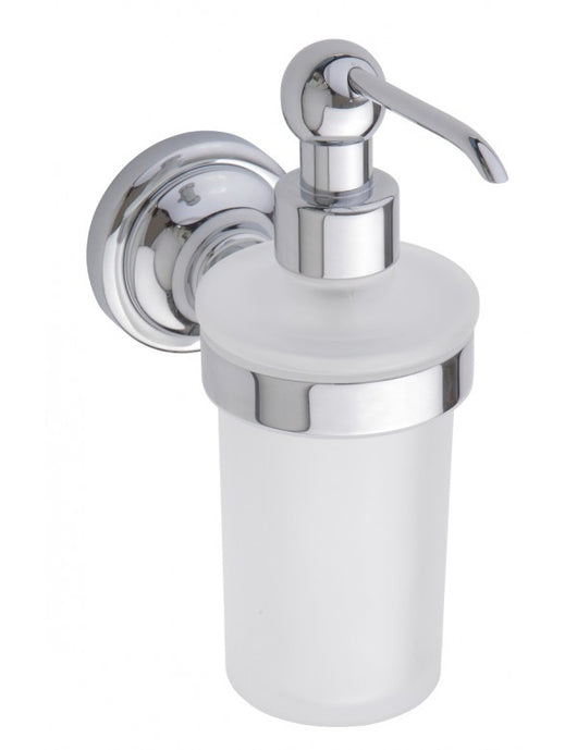 Dispenser di sapone in ottone cromato e vetro RETRO 8x19x14 cm / 230ml