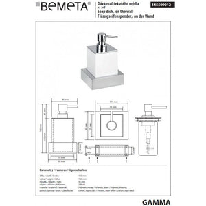 Dispenser Sapone Liquido GAMMA in Ottone Cromato Bianco / 200 ml