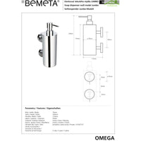 JUMBO Dispenser Sapone Liquido Ottone Cromato 7x23x11cm / 550 ml