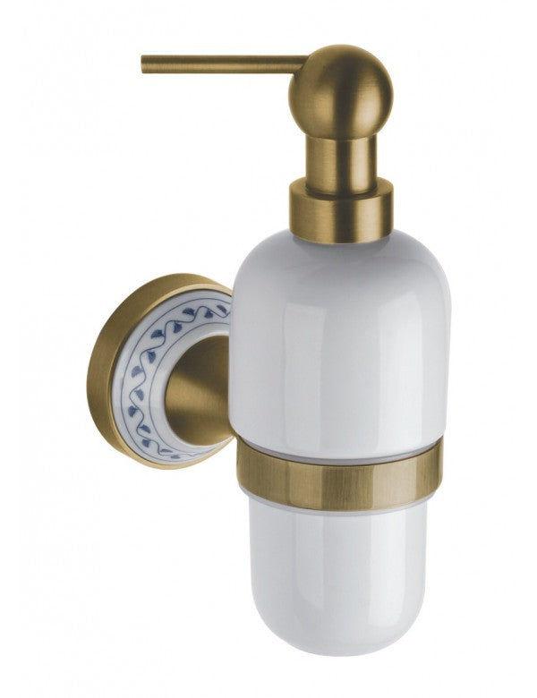 Dispenser di sapone liquido KERA in ottone e ceramica 19 x7,2 x12,5 cm / 230ml