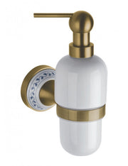 Dispenser di sapone liquido KERA in ottone e ceramica 19 x7,2 x12,5 cm / 230ml