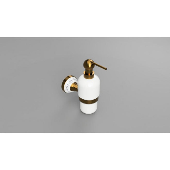 Dispenser di sapone liquido KERA in ottone e ceramica 19 x7,2 x12,5 cm / 230ml